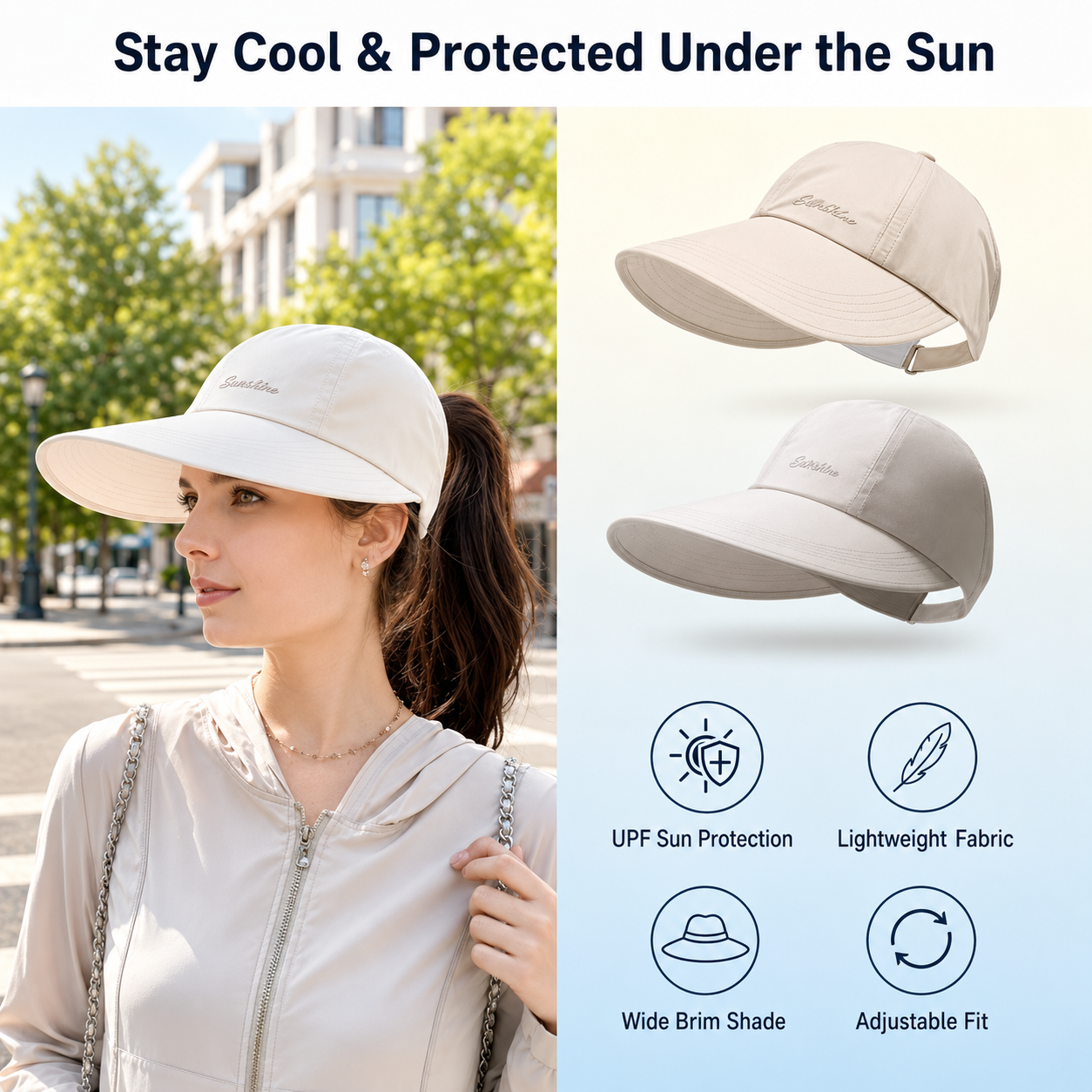 SolarGuard™ Wide Brim Sun Cap UPF 50+